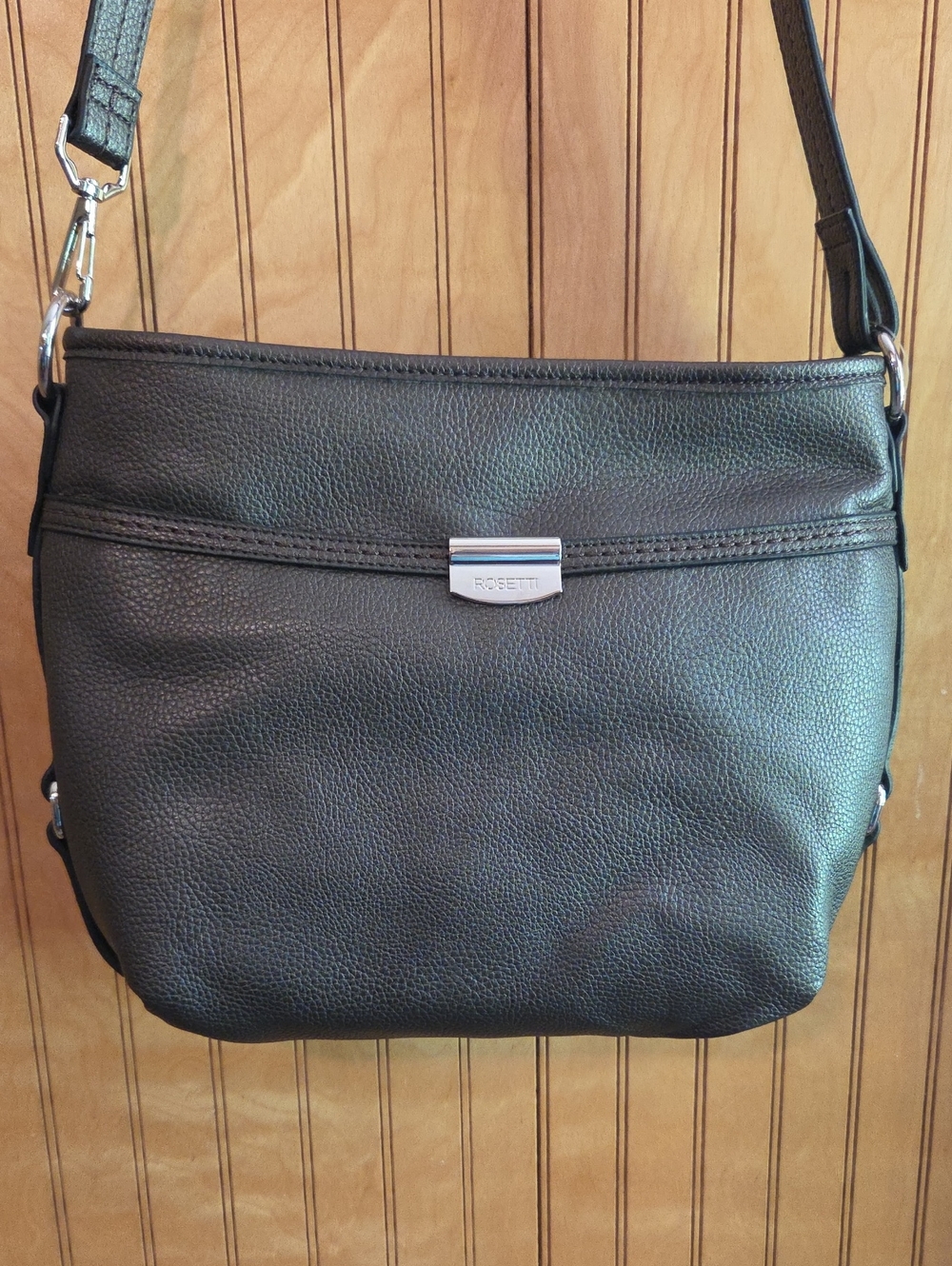 Rosetti Black Pebbled Leather Shoulder Crossbody